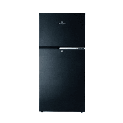 9140WB Chrome Hairline Black Double Door Refrigerator